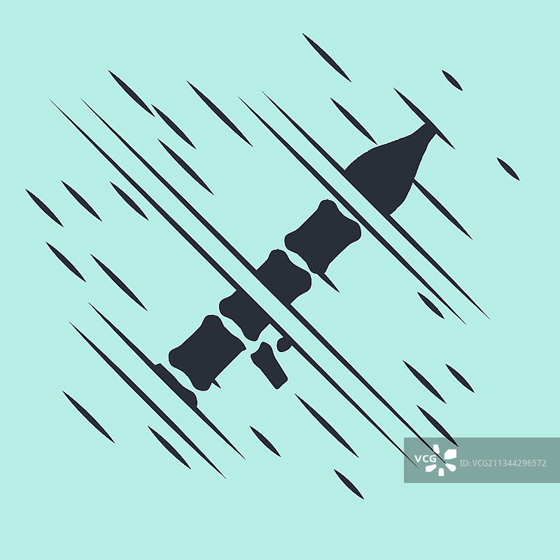 黑色火箭发射器与导弹图标图片素材