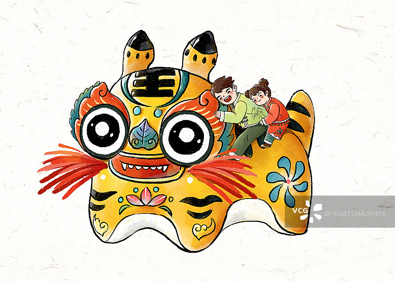 虎年春节插画图片素材