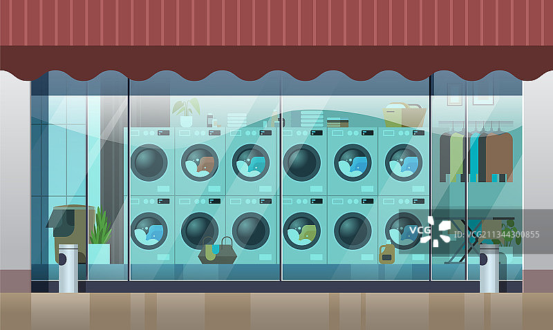 工业洗衣机和电动烘干机图片素材