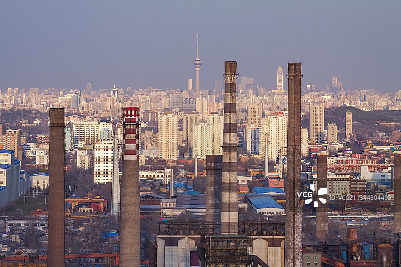 北京城市烟囱特写老照片图片素材