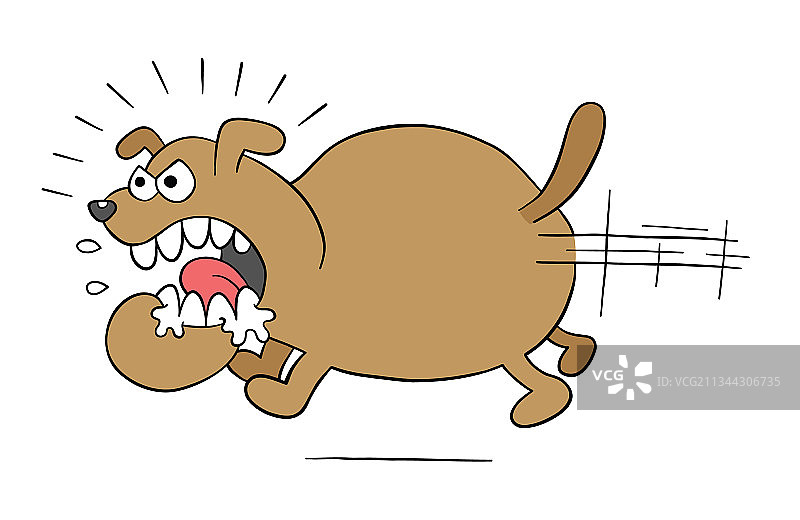 卡通愤怒大狗奔跑图片素材