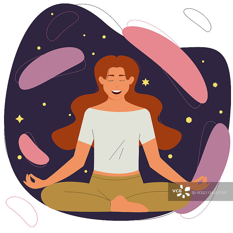 女人正在莲花坐图片素材