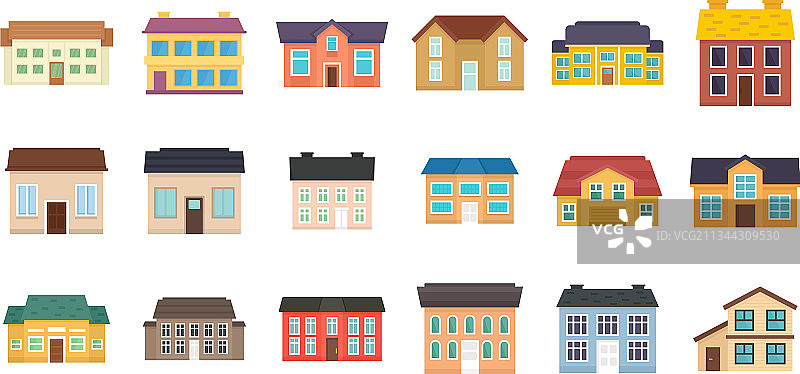 小屋图标扁平化设计图片素材