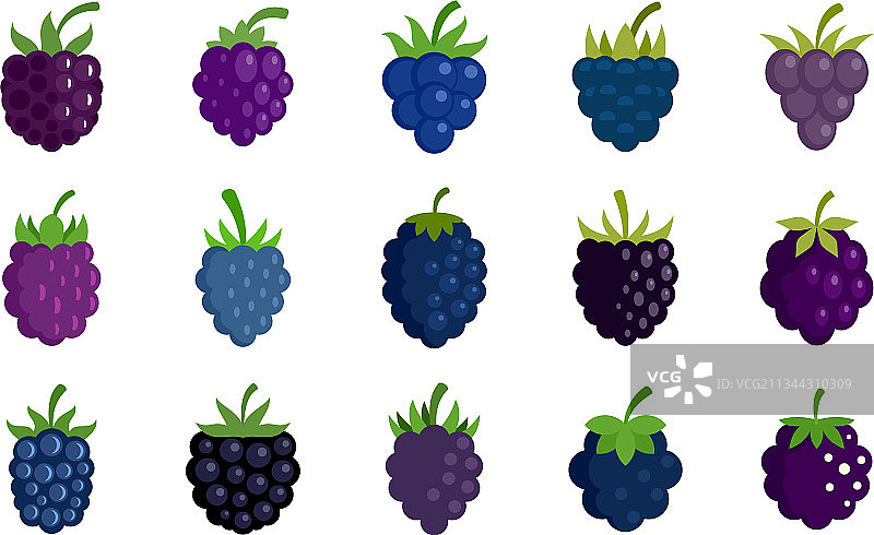 黑莓图标扁平化设计合集图片素材