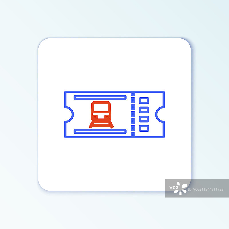 白色背景上的火车票线条图标图片素材