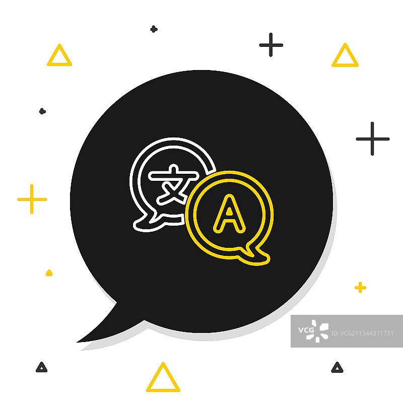 白色背景下的翻译器线条图标图片素材