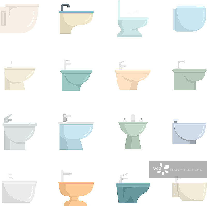 坐浴盆图标扁平隔离图片素材