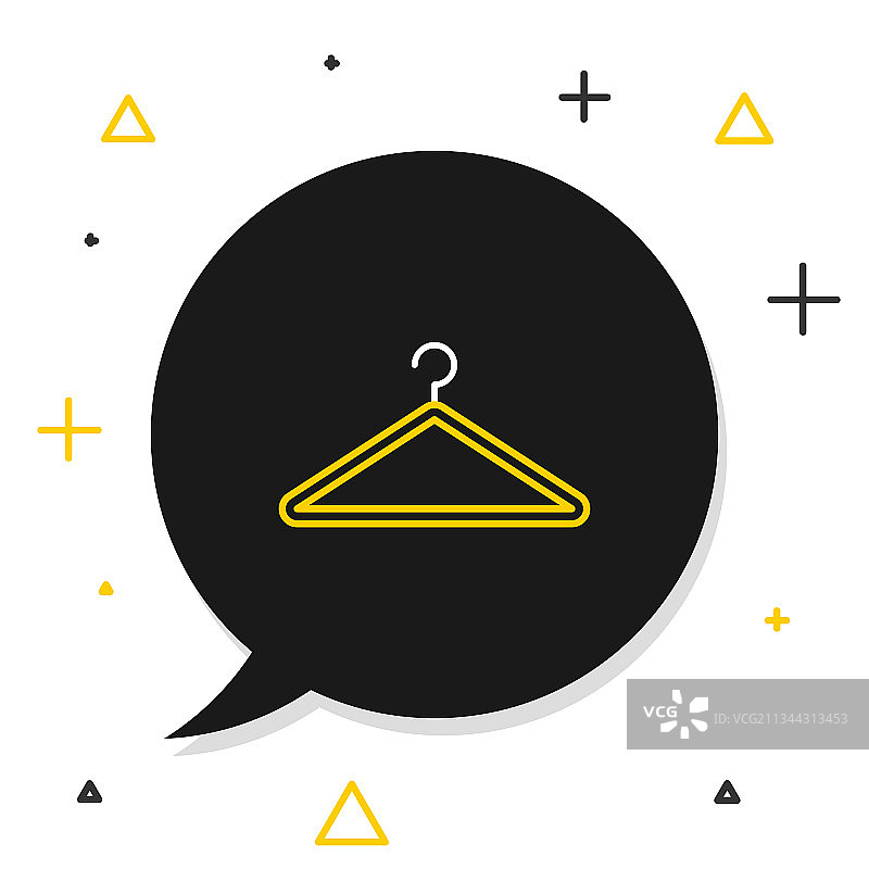 白色背景上的衣架线条图标图片素材