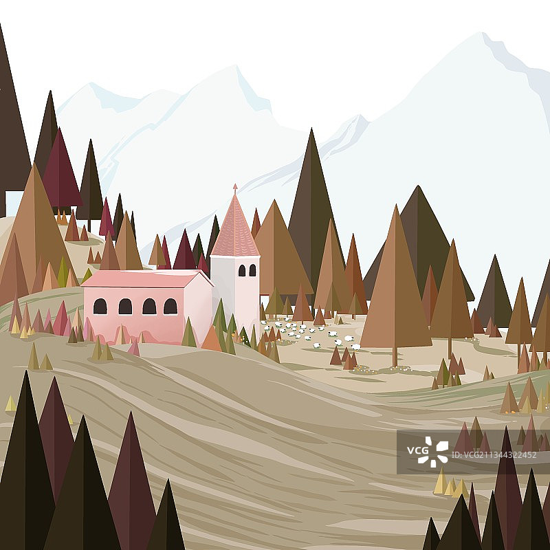 扁平风户外场景自然风光图片素材