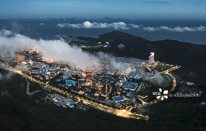 珠海横琴长隆国际海洋度假区夜景（航拍）图片素材