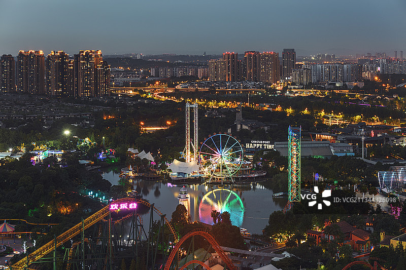 成都欢乐谷夜景图片素材