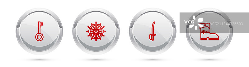 海盗钥匙船舵剑套装图片素材