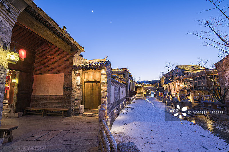古北水镇民居夜景图片素材