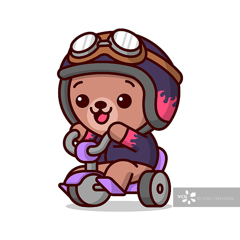 穿着骑行服的可爱棕熊图片素材