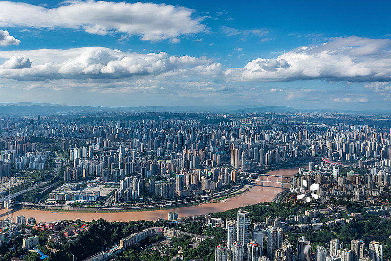 航拍重庆嘉陵江都市风光图片素材
