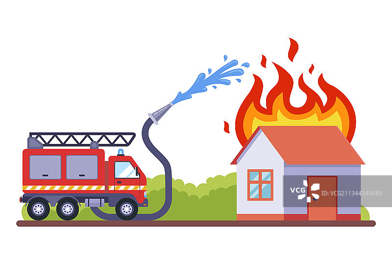 消防队正在灭火图片素材