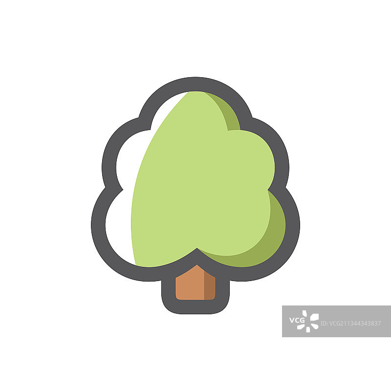 简约树木卡通图标图片素材