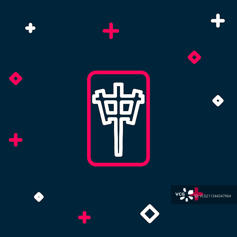 蓝色背景上的麻将牌图标图片素材