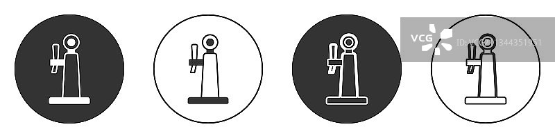 黑色啤酒龙头图标（白色背景）图片素材