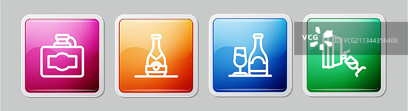 纸板箱、葡萄酒与香槟酒瓶banner图片素材