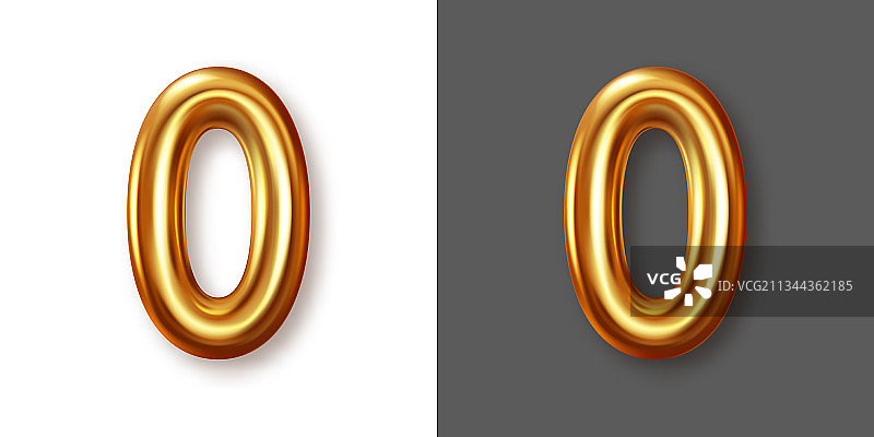 金色金属数字符号0创意图片素材