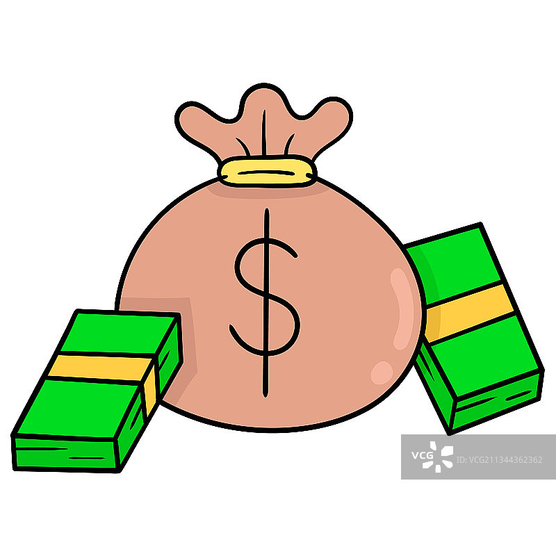 零花钱财富涂鸦图标图片素材