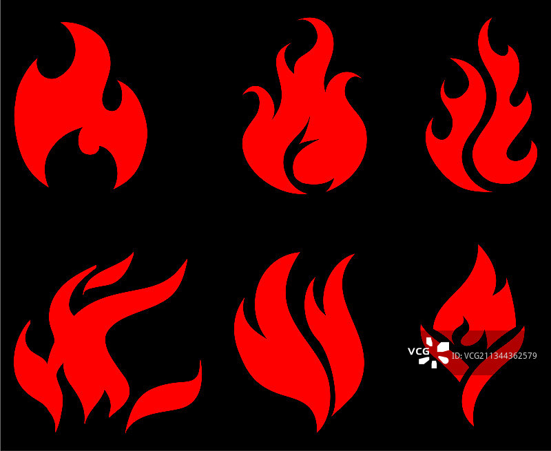 红色火炬火焰符号设计合集图片素材