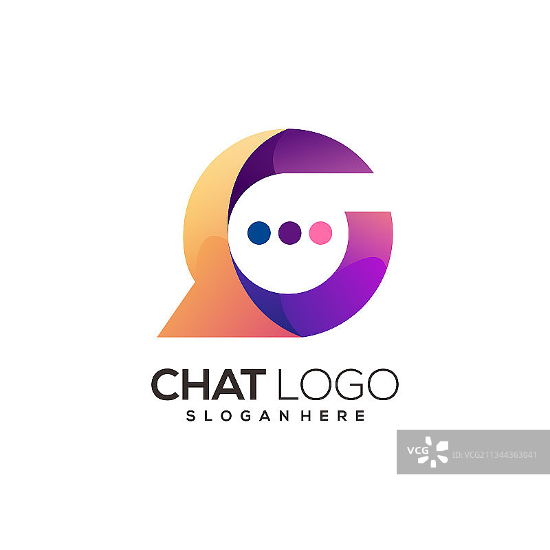 彩色抽象渐变聊天Logo图片素材