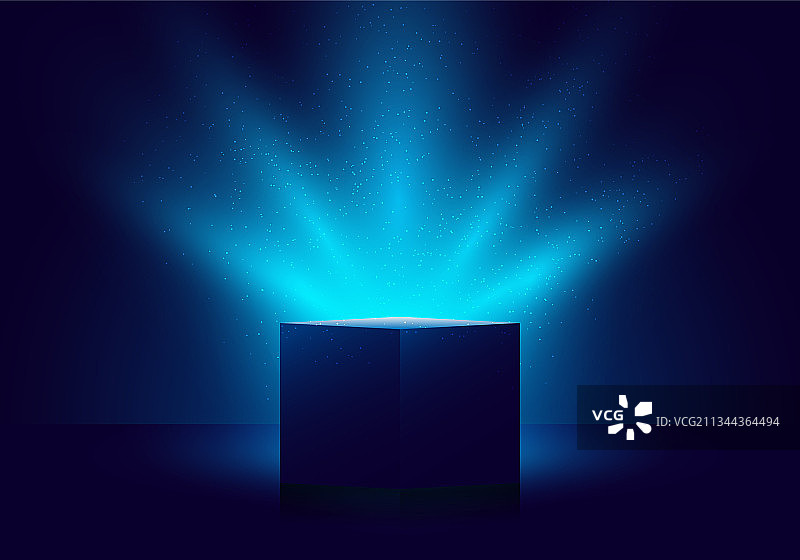 带照明的3D蓝色盲盒图片素材