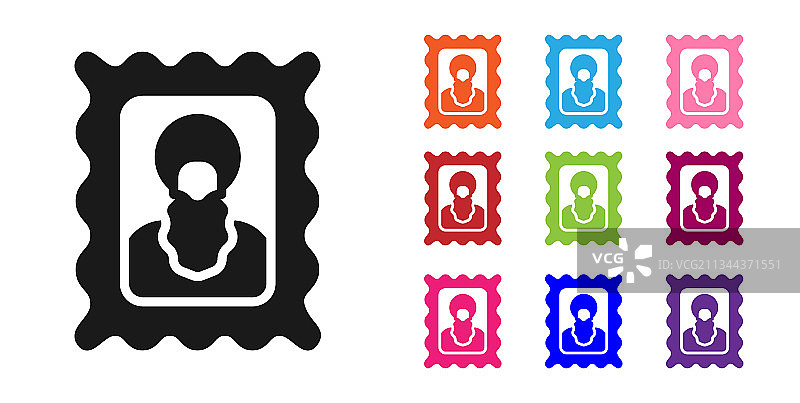 白色背景上的黑色基督教图标图片素材