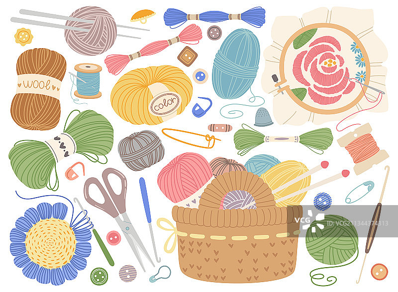 针织工具刺绣缝纫或钩针图片素材