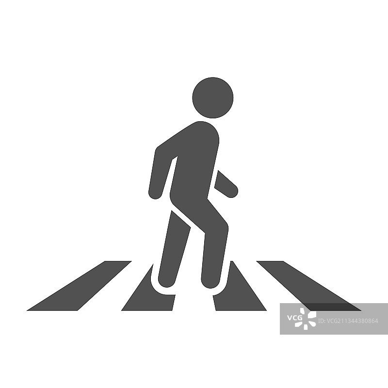 单色简约人行横道图标图片素材
