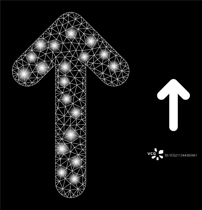 带有光点的多边形网络网格向上移动图片素材