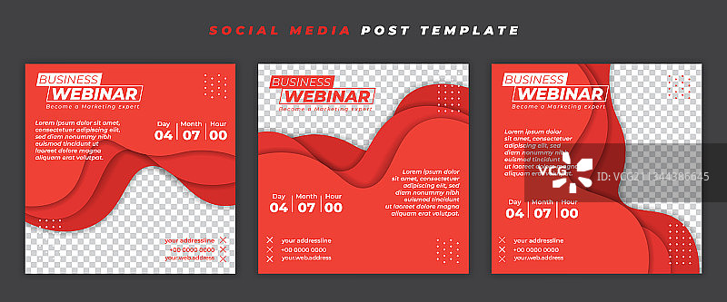 社交媒体网络研讨会帖子模板合集图片素材