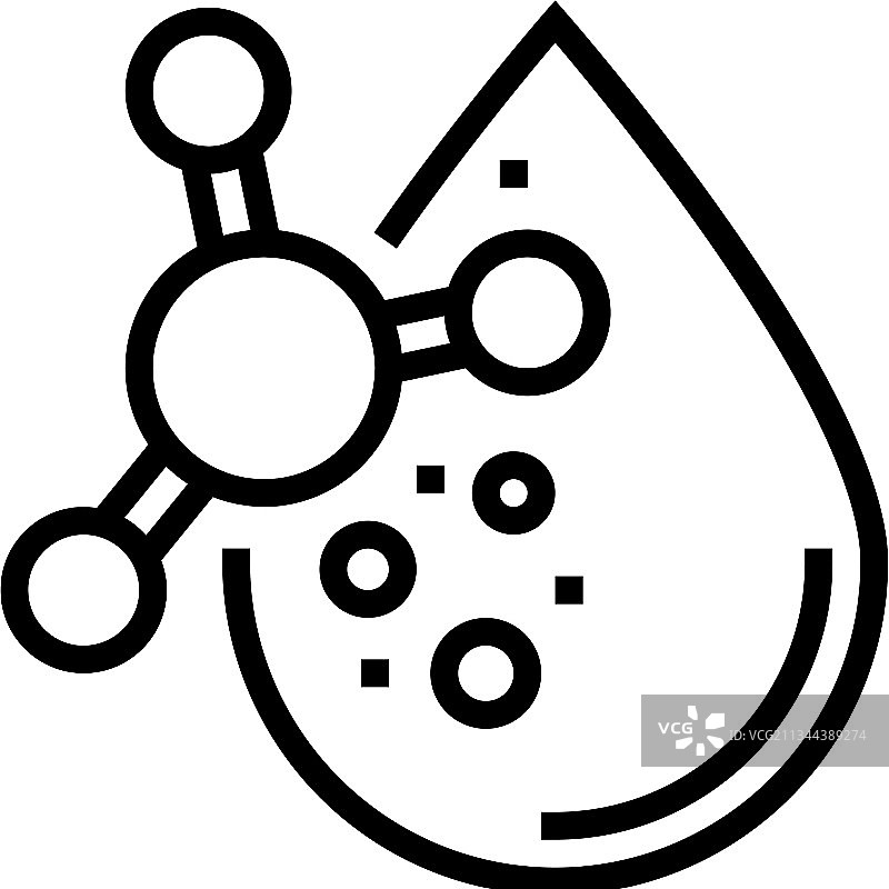 角蛋白油滴线性图标图片素材