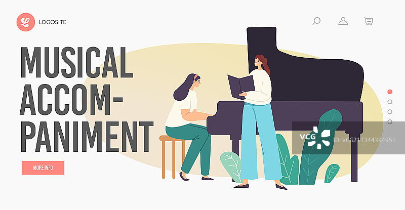 音乐伴奏着陆页模板合唱图片素材