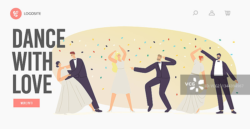 婚礼舞蹈着陆页模板图片素材