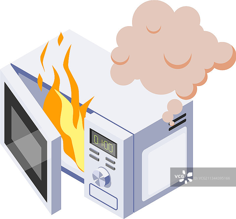 燃烧的微波炉图片素材