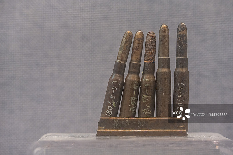 中国共产党，革命文物，解放军用过的子弹，浙江省博物馆图片素材