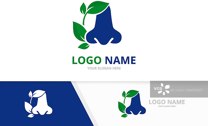 蓝色鼻子耳鼻喉科标志设计模板图片素材