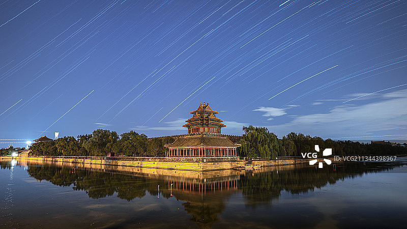 角楼星轨图片素材