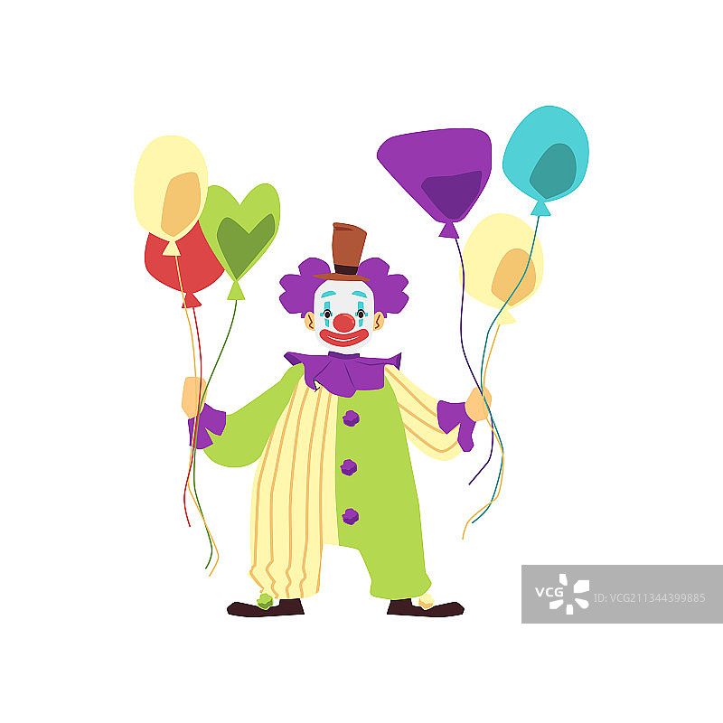 穿着彩色服装和浓妆的快乐小丑图片素材