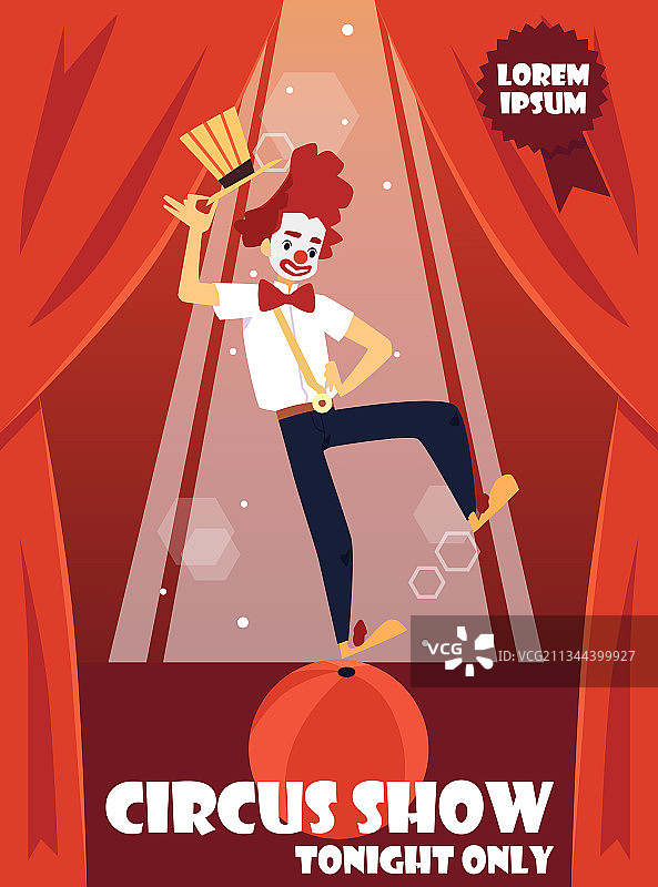 马戏团小丑表演banner或海报图片素材