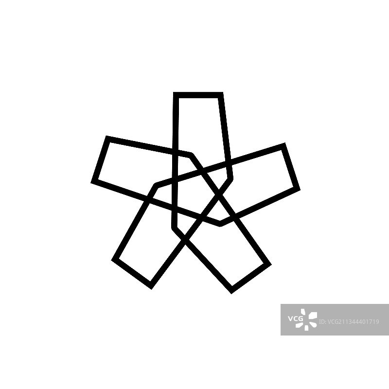 星号符号单线标志图标图片素材