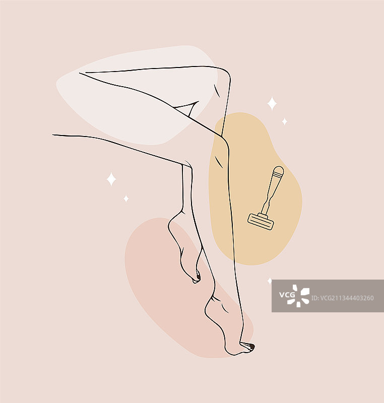 女性光滑腿部脱毛激光和蜜蜡图片素材