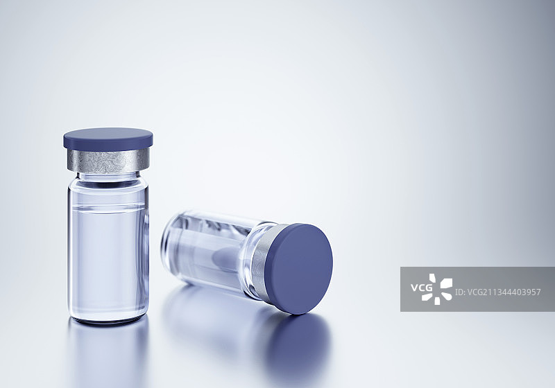 3D渲染的医用玻璃瓶图片素材