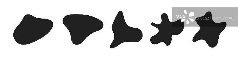 黑色不规则抽象有机液体污渍图片素材