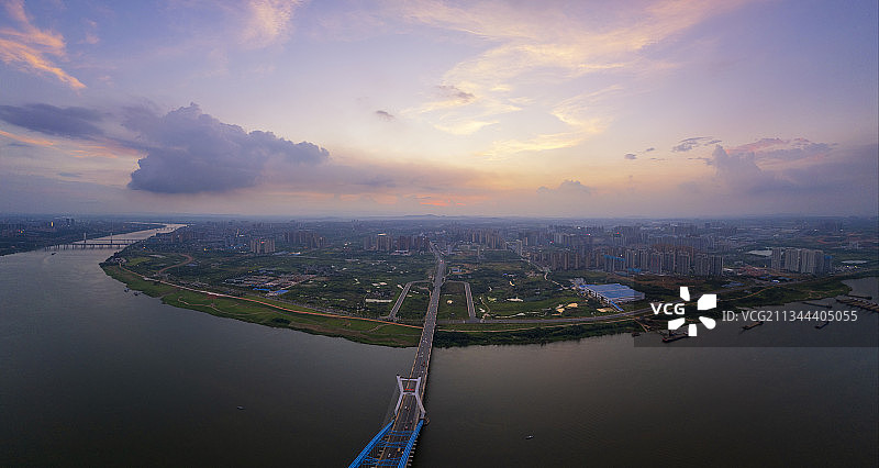 九华，夕阳，湘江图片素材