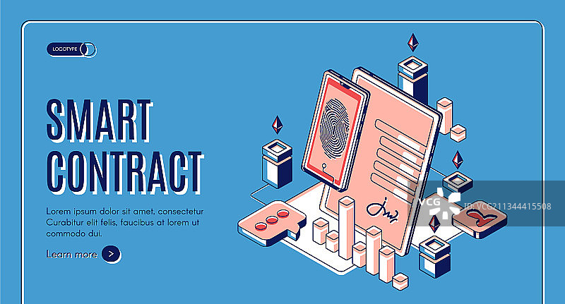 智能合约等距Web Banner电子签名图片素材