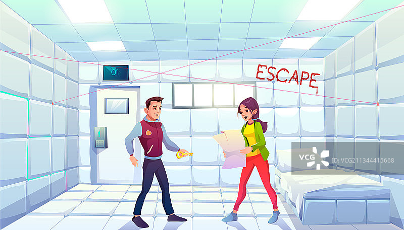 逃生室人们寻找出口图片素材